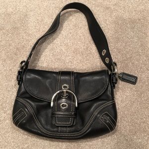 Brand New, Never used Small Black leather Coach bag